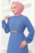 Belted Dress MSL205 Indigo - Thumbnail