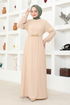 Belted Dress MSL205 Stone - Thumbnail