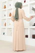 Belted Dress MSL205 Stone - Thumbnail