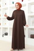 Belted Dress MSL209 Brown - Thumbnail