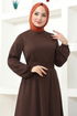 Belted Dress MSL209 Brown - Thumbnail