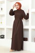 Belted Dress MSL209 Brown - Thumbnail