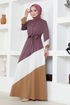 Belted Dress MSL224 Dark Lilac - Thumbnail