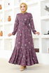 Belted Dress MSL235 Lilac - Thumbnail