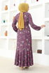 Belted Dress MSL235 Lilac - Thumbnail