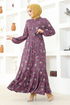 Belted Dress MSL235 Lilac - Thumbnail