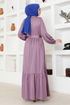 Belted Dress MSL4003 Dark Lilac - Thumbnail