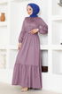 Belted Dress MSL4003 Dark Lilac - Thumbnail