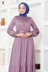 Belted Dress MSL4003 Dark Lilac - Thumbnail