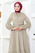 Belted Dress MSL4003 Mink - Thumbnail