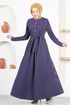 Belted Dress MSL4322 Dark Lilac - Thumbnail