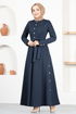 Belted Dress MSL4322 Navy blue - Thumbnail