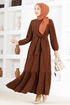 Belted Dress MSL8171 Brown - Thumbnail