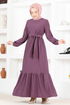 Belted Dress MSL8171 Dark Lilac - Thumbnail