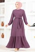 Belted Dress MSL8171 Dark Lilac - Thumbnail