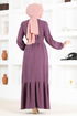 Belted Dress MSL8171 Dark Lilac - Thumbnail