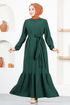 Belted Dress MSL8171 Emerald - Thumbnail