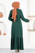 Belted Dress MSL8171 Emerald - Thumbnail