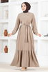 Belted Dress MSL8171 Mink - Thumbnail