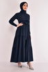 Belted Dress Navy blue ASM2610 - Thumbnail