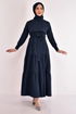 Belted Dress Navy blue ASM2610 - Thumbnail