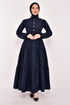 Belted Dress Navy blue ASM2613 - Thumbnail