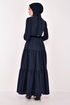 Belted Dress Navy blue ASM2613 - Thumbnail