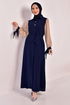 Belted Dress Navy blue USL5003 - Thumbnail