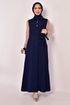 Belted Dress Navy blue USL5003 - Thumbnail