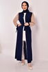 Belted Dress Navy blue USL5003 - Thumbnail