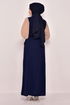 Belted Dress Navy blue USL5003 - Thumbnail