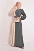 Belted Dress Open Grey ASM2549 - Thumbnail