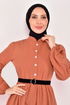 Belted Dress Orange ASM2613 - Thumbnail