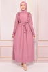 Belted Dress Rose Kurusu END5511 - Thumbnail