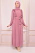 Belted Dress Rose Kurusu END5511 - Thumbnail