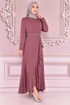 Belted Dress Rose Kurusu KBR5078 - Thumbnail