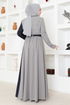 Belted Evening dress ASM2685 Grey - Thumbnail