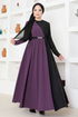 Belted Evening dress ASM2685 Lilac - Thumbnail