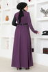 Belted Evening dress ASM2685 Lilac - Thumbnail