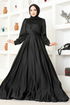 Belted Evening dress END5599 Black - Thumbnail