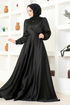 Belted Evening dress END5599 Black - Thumbnail