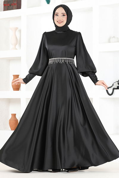 MSL - Belted Evening dress MSL5987 Black