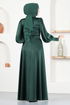 Belted Evening dress MSL5987 Emerald - Thumbnail