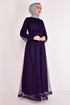 Belted Evening dress Purple ASM2456 - Thumbnail