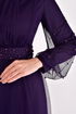 Belted Evening dress Purple ASM2456 - Thumbnail