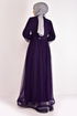 Belted Evening dress Purple ASM2456 - Thumbnail