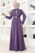 Belted Evening dress SHD5326 Lilac - Thumbnail