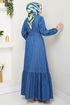 Belted Jeans Dress 25022MTS1095-M Jeans - Thumbnail