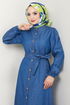 Belted Jeans Dress 25022MTS1095-M Jeans - Thumbnail