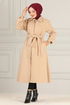 Belted Stamp Coat MSS5065 Beige - Thumbnail